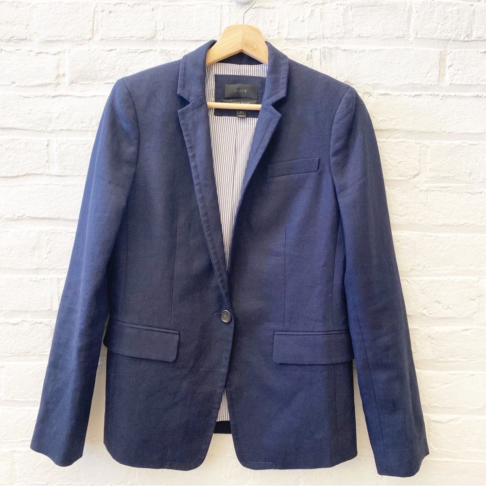 J.Crew || Linen Regent Blazer Navy 2